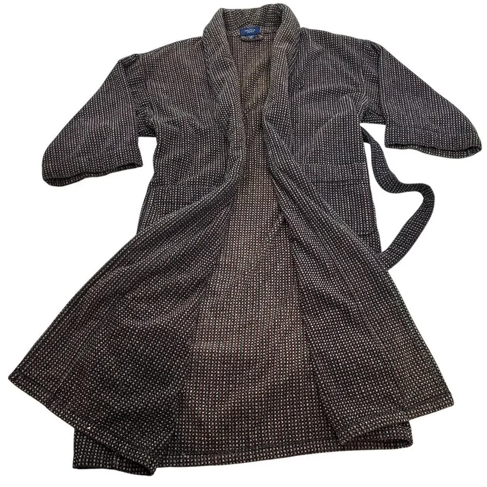 Nautica Men's Sleepwear Cotton Robe One Size Shawl Collar Belted Turkey Bathrobe